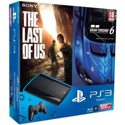 Sony PlayStation 3 Super Slim 500Gb    Игра Gran Turismo 6   The Last Of Us (Одни из Нас)